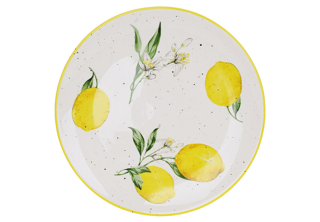 DM013_LM Тарілка керамічна Lemon D24см, DM013-LM