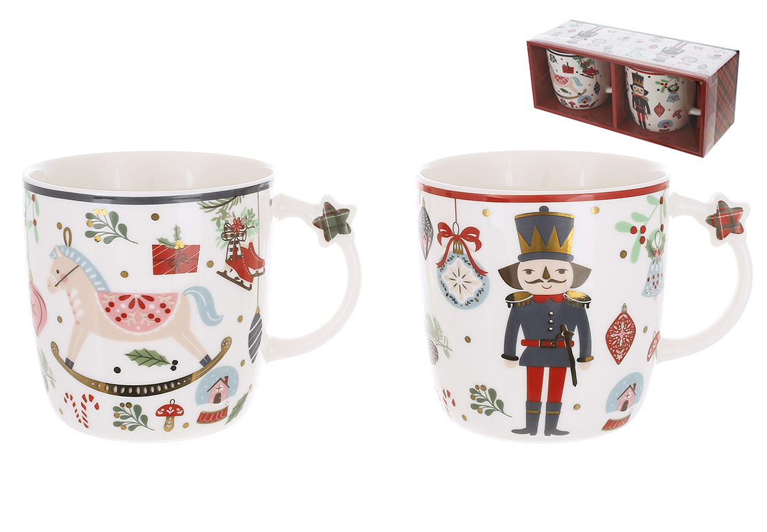 311_132 Набір порцелянових кухлів Happy Holidays (2 дизайни) 360мл, 311-132