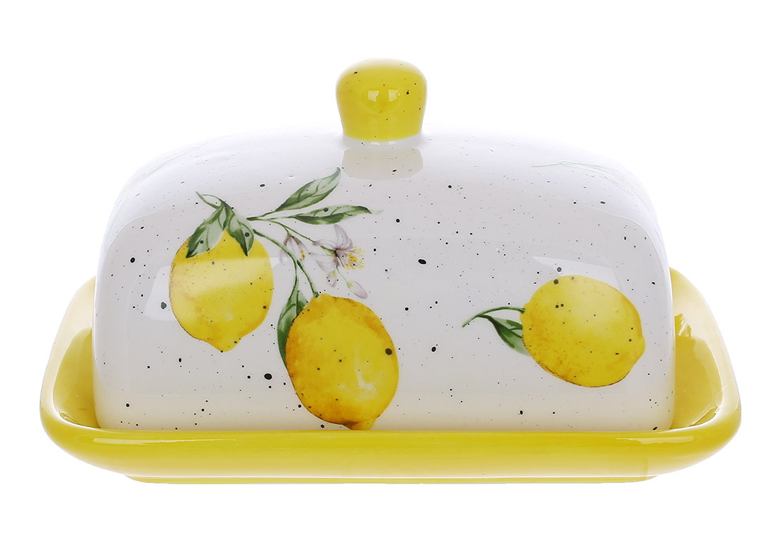 DM009_LM Маслянка керамічна Lemon 17см, DM009-LM