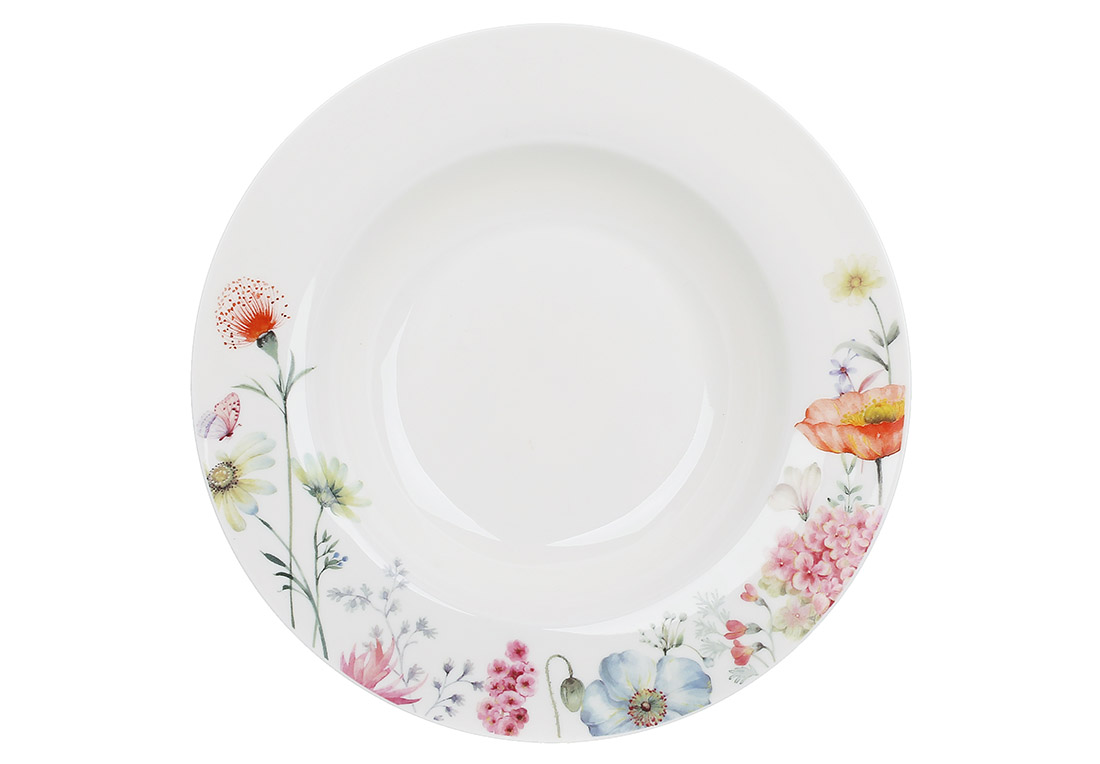 K049 Набір з 6ти тарілок порцелянових Flower garden 21,5 см, K049
