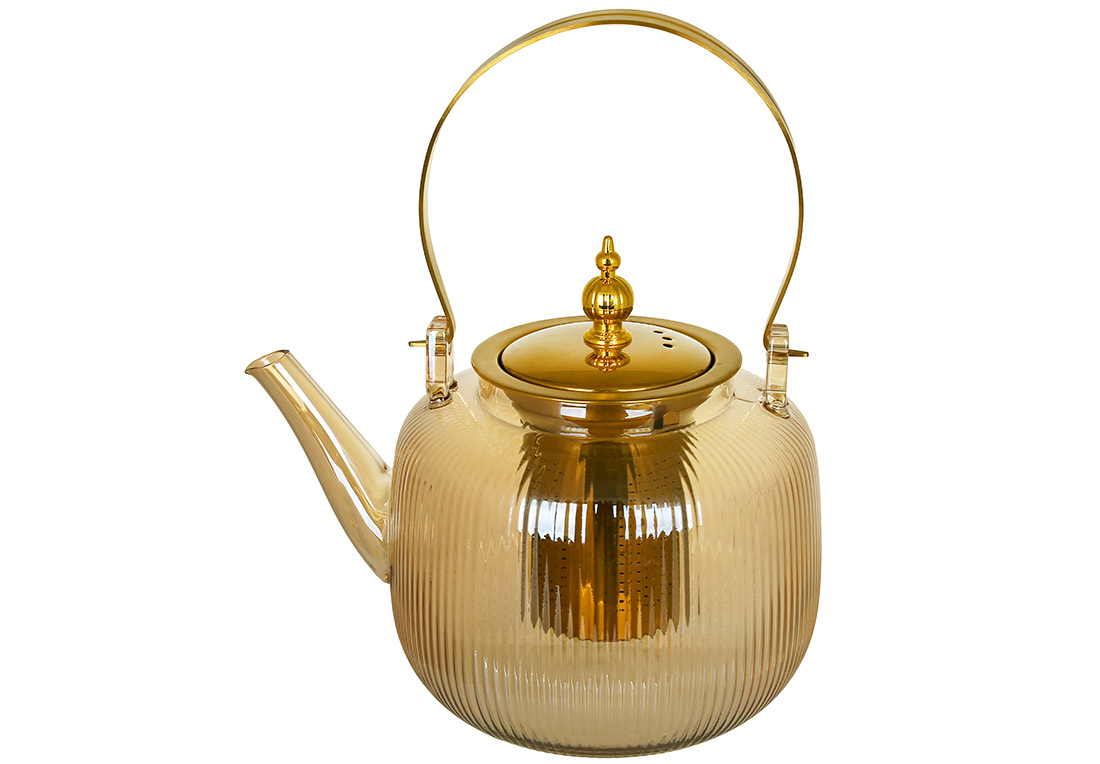 992_489 Чайник скляний заварювальний з металевим фільтром 1200мл, 992-489