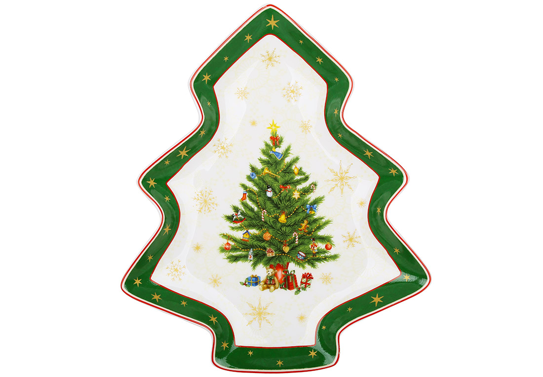 149_049 Тарілка у формі ялинки порцелянова 25.1см Christmas Story, 149-049