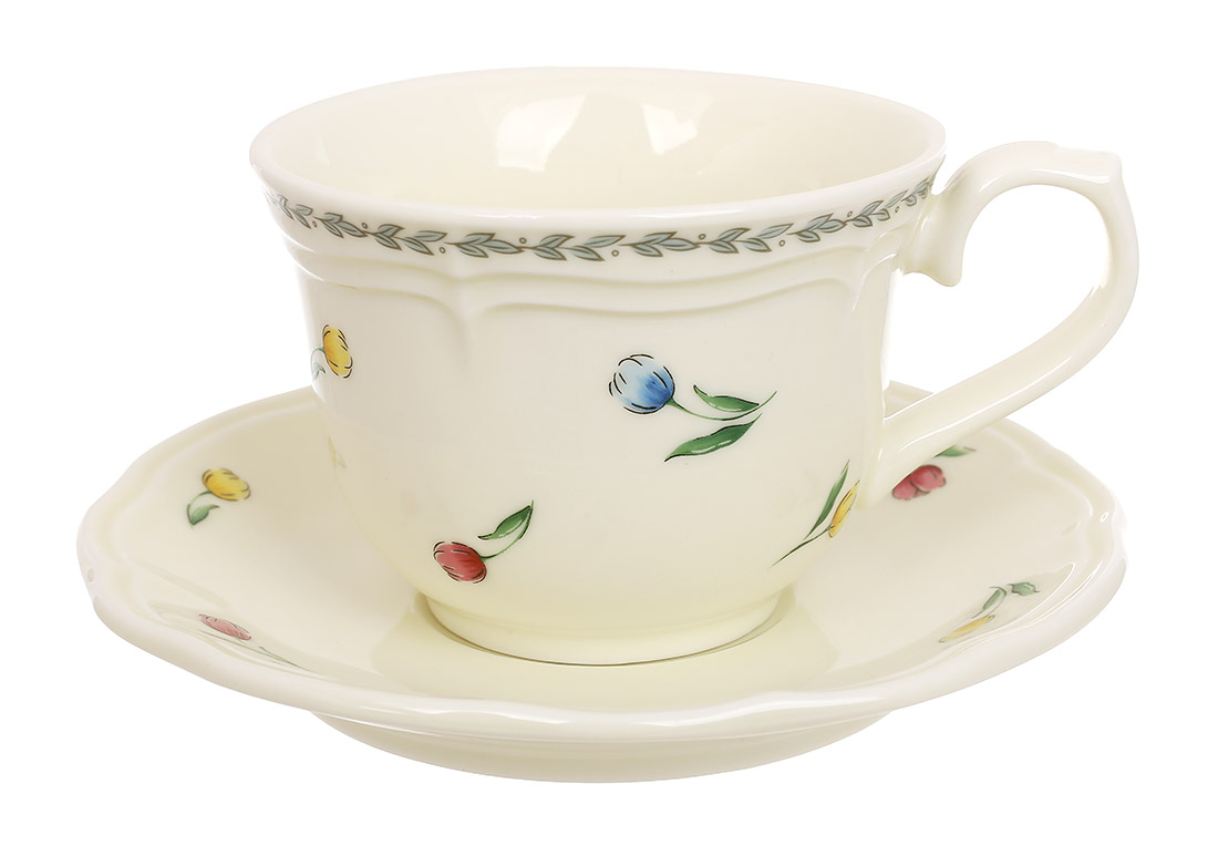 159_007 Набір (4 шт) чашок з блюдцями порцелянові 250мл Vintage Tulip, 159-007
