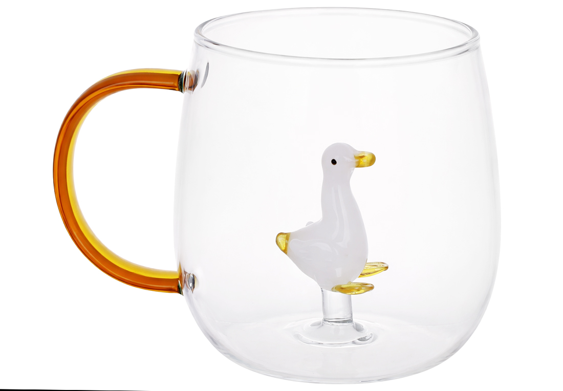 992_523 Кухоль скляний з фігуркою всередині 400мл Goose, 992-523